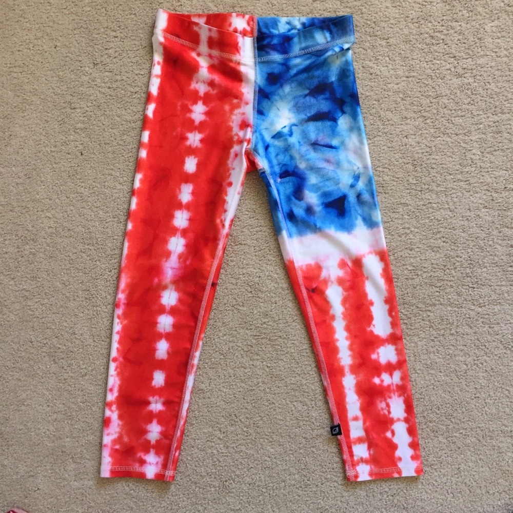 Terez Patriotic Tie Dye workout yoga Capris Small